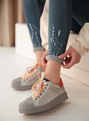 Resim Efal Shoes Guja Renkli Bağcıklı Gri Günlük Kadın Sneaker 