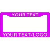 Resim Globalbloom Customized License Plate Frame Purple Paslanmaz Çelik 12x6 Inch Amerikan Modelleri İçin Su Geçirmez 