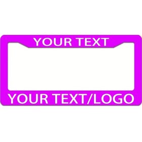 Resim Globalbloom Customized License Plate Frame Purple Paslanmaz Çelik 12x6 Inch Amerikan Modelleri İçin Su Geçirmez 