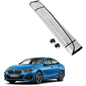 Resim Araba Ön Cam Güneşliği Balonlu Metalize Parlak Alüminyum Katlanabilir Oto Güneşlik (130x60cm) 