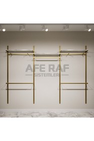 Resim AFE DEKOR Askılık Sistemi, Giyinme Odası Raf-askılık Sistemi , Raf Sistemi ,mağaza Raf Sistemi 275x200 Cm 