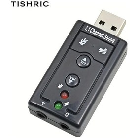 Resim Globalbloom Siyah Tıshrıc Usb 7.1 Ses Kartı 3d Efekt Mikrofon Ses Kontrolü 