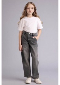 Resim Defacto Baggy Fıt Gri Kız Çocuk Jean Pantolon G4653a8/nm55 Gri 