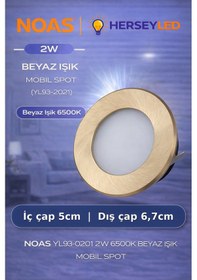 Resim Noas 2w 6500k Beyaz Mobıl Spot Yl93-0201 Beyaz 