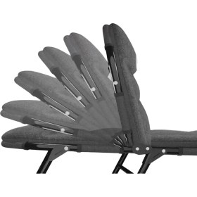 Resim Sunup SN-24922 Taşınabilir Ayarlanabilir 5 Kademe Sünger Kamp Yatak Şezlong (Koyu Gri) 