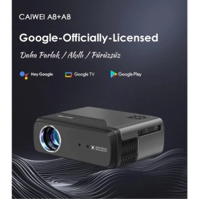 Resim Caiwei A8+ Akıllı Projeksiyon Cihazı - L1 Lisanslı Android Tv - Dolby Audio Ses Sistemi - 1200 Ansı Lümen 