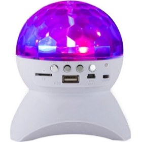 Resim Mi7A Parti Malzemesi Sese Duyarlı Bluetooth Led Küre Disko Topu Renkli Işıklı Lazer Disko 