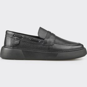 Resim Elle Shoes Siyah Deri Erkek Günlük Loafer 