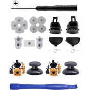 Resim POPKONSOL Ps4 040 050 055 Analog Motor Topuz Iç Lastik Tetik Omuz Tuşu Tornavida Ayırıcı Tamir Seti 