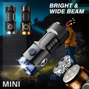 Resim 1 adet MINI şarj edilebilir el feneri, LED el feneri, dış mekan aydınlatma aparatı, spor ve açık hava ekipmanı, elde taşınabilir el feneri, USB ile şarj edilebilir kamp lambası, kuyruk mıknatıslı çalışma ışığı, keşif, kampçılık, balık tutma, acil durumlar vb. için uygun 