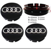 Resim Audi 52 56 mm Siyah Jant KAPAĞI3A 3D 3ABS 