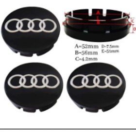 Resim Audi 52 56 mm Siyah Jant KAPAĞI3A 3D 3ABS 