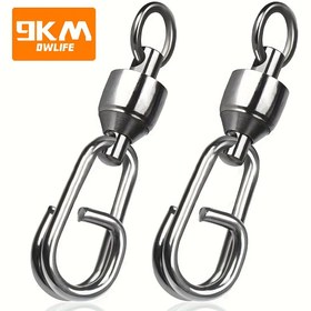 Resim 25 Adet Balıkçılık Snap Swivels, Bilyalı Swivel, Hızlı Değiştirme Split Ring Carp Balıkçılık Yem Bağlantı Elemanları 