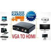 Resim Vga To Hdmı Çevirici Dönüştürücü Converter +Ses 4840P Adaptör Rca 