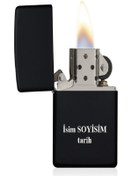 Resim MOBGİFT Zippo Model Isme Özel Çakmak Benzinli (siyah) 