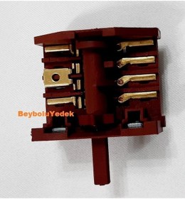 Resim Luxell Uyumlu Börekçi Şalter , Fırın Kademe Anahtarı 4+4 Şartel 4 Konum + Off 