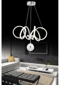 Resim İstanbul Avize Gümüş Sea Beyaz Power Ledli Modern Led Avize 