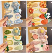 Resim Sones Peluş Saç Tokası Çocuk Tokası Başlık Yan Perçem Tokası 16'sı 1 Arada No.6 Mavi+pembe Şeftali Çok Renkli 