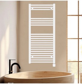 Resim 1118x500mm 500w Elektrikli Karbon Çelik Havlupan Alya Beyaz Kablo Gizlemeli 