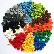 Resim 200 adet/lot 1x1 Yuvarlak Özel Tuğla ABS Yapı Taşı Küçük Parçacık Karışık Renk Toplu Tuğlalar Parçaları, DIY Oyuncak için 