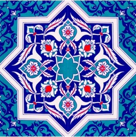 Resim Kütahya Çini Yapı Tasarım Ac49 20x20 Cm 4 Adet Çini Karo 