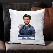 Resim Karikatürlü En Başarılı Erkek Paramedik Yastık 