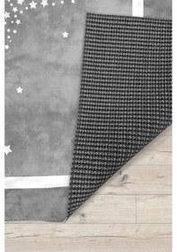 Resim Yıldızlı Gri Bambu Çocuk Halısı Gri 