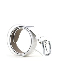Resim Beyaz 3 Cm Klasik Metal Tokalı Rugan Erkek Çocuk Kemer 