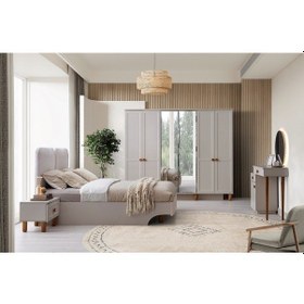 Resim Kumru Mdf Bazalı Yatak Odası Takımı 