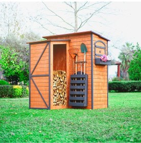 Resim Mandu Ahşap Odunluklu Depolama Evi Kiler Ahşap 