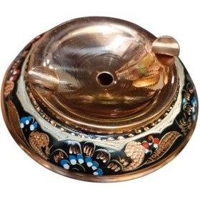 Resim Bakır Nostalji Kül Tablası 2 Adet Mavi Hicivli Küllük 