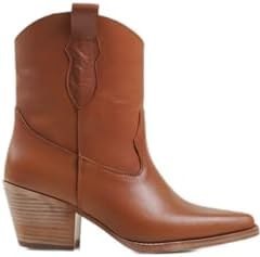 Resim Kadın Hakiki Deri Kovboy Bot Kısa Topuklu Dakota 