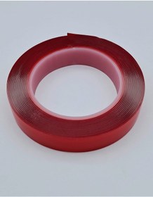 Resim Çift Taraflı Bant 15mm 5mt Kırmızı Şeffaf 1 Paket 5 Adet Unıversal Cc Siyah 