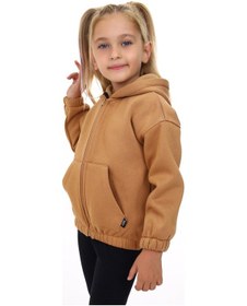 Resim Toontoy Kız Çocuk Kapüşonlu Hırka Kahverengi 