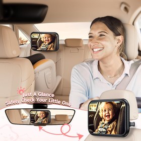 Resim Bebek Araba Aynası, %100 Kırılmaz, 360° Dönebilen Arka Koltuk Aynası 
