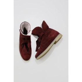 Resim Bueno Shoes Bordo Süet Kadın Düz Bot 01WT3303 01WT3303 