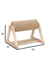 Resim Modern Ahşap Kedi Tırmalama Oyuncağı - Döner Silindir 