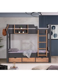 Resim Ranza, Asya Ayrılabilir Çekmeceli Ranza -antrasit Ceviz 