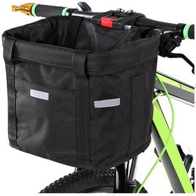Resim Monyee Çok Amaçlı Büyük Bisiklet Sepeti, Alüminyum Çerçeve, Çekmeceli Kapatma, Evcil Hayvan/alışveriş Taşıma, Kolye Uyumlu, 17 Pound Yük Kapasitesi Siyah 