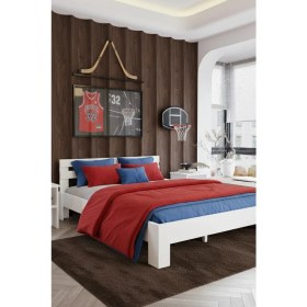 Resim Renazzo Mobilya Letto Mdf Modern Karyola - 1. Sınıf 18 mm Mdf Tasarım Masif Görünümlü Sağlam Karyola 