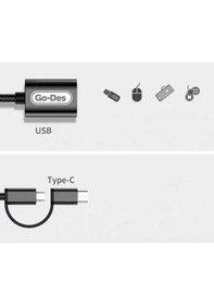 Resim Go Des GD-CT033 2 in 1 USB 3.0 to Micro / Type-C OTG Dönüştürücü Çevirici Tak & Çalıştır - ZORE-257768 