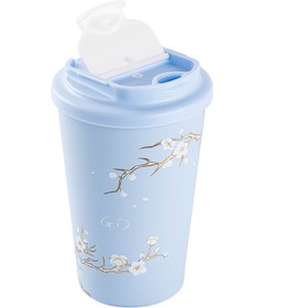 Resim Tantitoni KAKE MAVİ SAKURA DESENLİ PASLANMAZ ÇELİK TERMOS BARDAK 380ML 