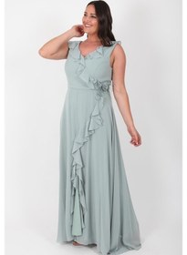 Resim Ladies First Ladıes Fırst Büyük Beden 3507 Küf Uzun Abiye Elbise 