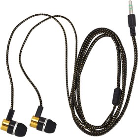 Resim Knadgbft 1.1M Yansıtıcı Fiber Kumaş Hattı Gürültü İzole Stereo Kulak Kulaklık Kulakiçi Kulaklıklar 3.5 MM Jack Standart Altın 