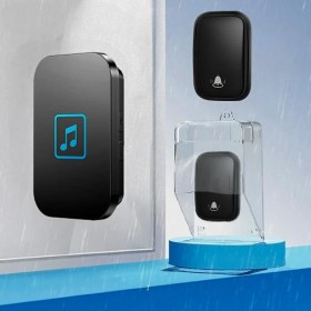 Resim Hymark Kablosuz LED Kapı Zili 1 Buton 1 Zil 1 Koruyucu Kapak Pil Gerektirmeyen 150 Metre Çekim 60 Zil Tonu 