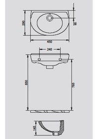 Resim Turavit Oval Lavabo 28 x 45 