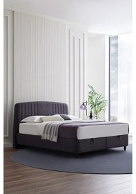 Resim Yataş Bedding Canto Baza, Silver Başlık Tek Kişilik 2'li Set 120x200 - Antrasit 