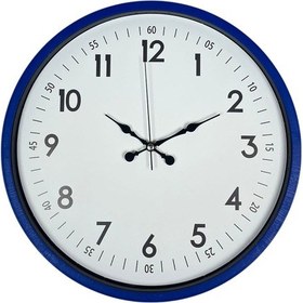 Resim 36 Cm Lacivert Dekoratif Duvar Saati Mavi - Beyaz 
