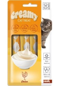 Resim M-Pets Creamy Tavuklu Yetişkin Kedi Ödülü 4 x 15 G 