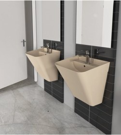 Resim İsvea Isvea Sott'aqua 50 Cm Asma Monoblok Lavabo - Fildişi 